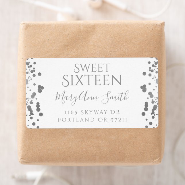 Sweet sixteen Fille Argent Foil Confetti (En situation)
