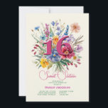 Sweet Sixteen Floral Invitation<br><div class="desc">A beautiful Sweet Sixteen invitation with a colourful, mixed bouquet of flowers. (Image by Freepik). The card is easy to customize with your wording, font and font colour. Not exactly what you're looking for? All our products can be custom designed to meet your needs at no extra charge. If you...</div>