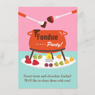 Sweet sixteen Fondue Anniversaire Fête Invitations