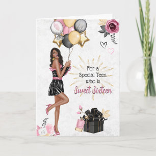 Sweet Sixteen Girl Happy Birthday Card