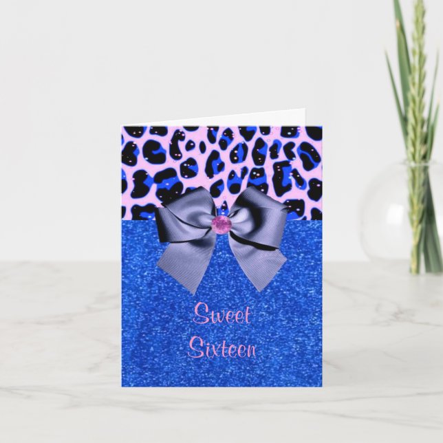 Sweet Sixteen Glitter Card (Front)