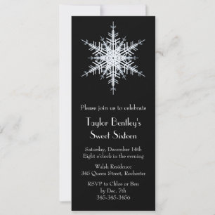 Sweet sixteen hivernal Invitation d'anniversaire n