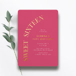 Sweet Sixteen | Hot Pink and Gold 16th Birthday<br><div class="desc">Modern sweet 16 invitations with real foil. Bright pink and gold.</div>