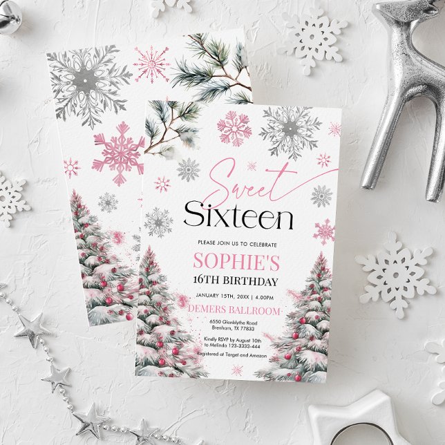 Sweet sixteen Invitation d'anniversaire, Rose d'hi (Créateur téléchargé)