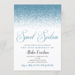 Sweet sixteen Invitations d'anniversaire, Baby Blu
