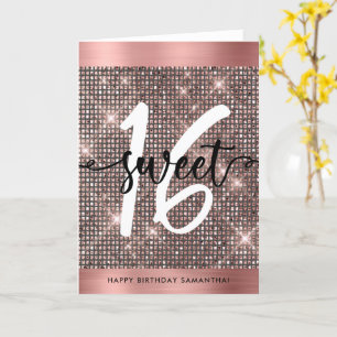 sweet sixteen Joyeux Anniversaire Carte chic tenda