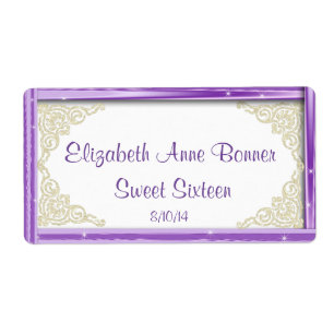 Sweet sixteen, Lavande et blanc, Personnalisé