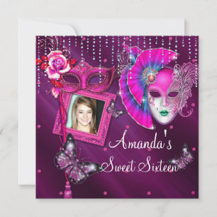 Sweet Sixteen, Masquerade Ball, Mard Gras Invitation
