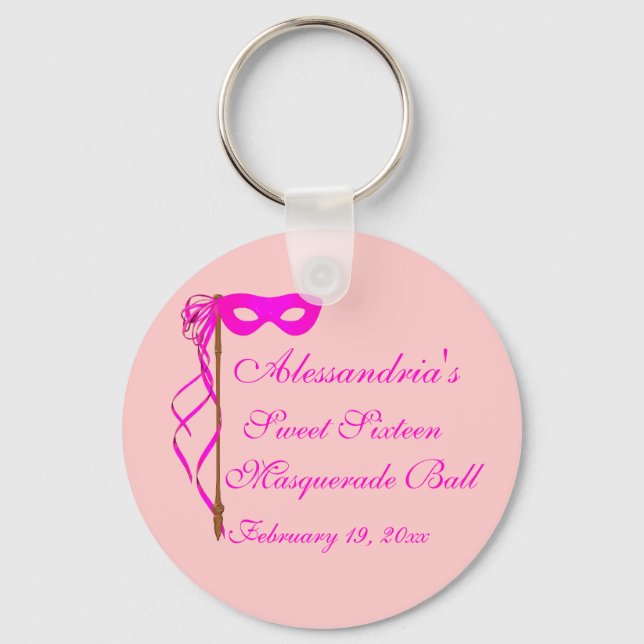"Sweet Sixteen Masquerade Ball" (Mask 1) Keychain (Front)