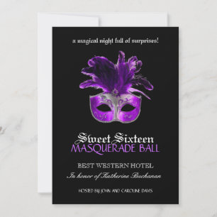 Sweet Sixteen Masquerade Invitation