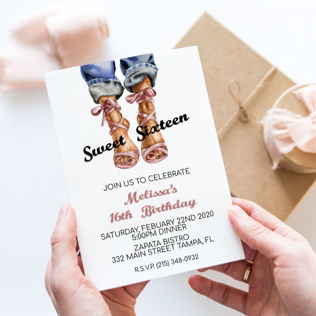 Sweet sixteen Mode Anniversaire Invitation (Créateur téléchargé)