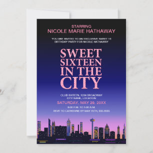 Sweet Sixteen Movie Poster Party Invitation