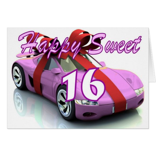 Sweet sixteen new car birthday card