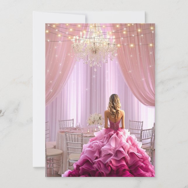 Sweet Sixteen Party Ballroom Sparkling Chandelier Invitation (Front)