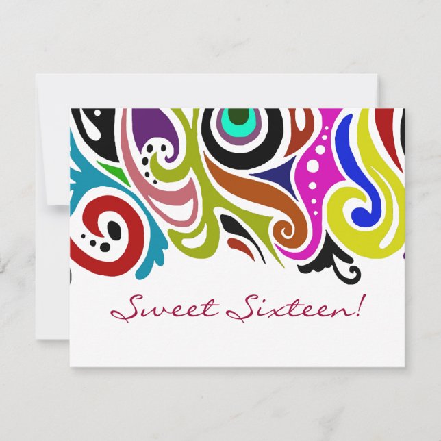 Sweet sixteen Party ~ Invitations (Devant)