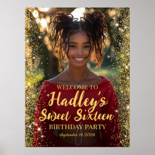 Sweet sixteen party photo welcome sign
