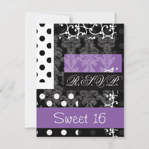 Sweet Sixteen party RSVP Card