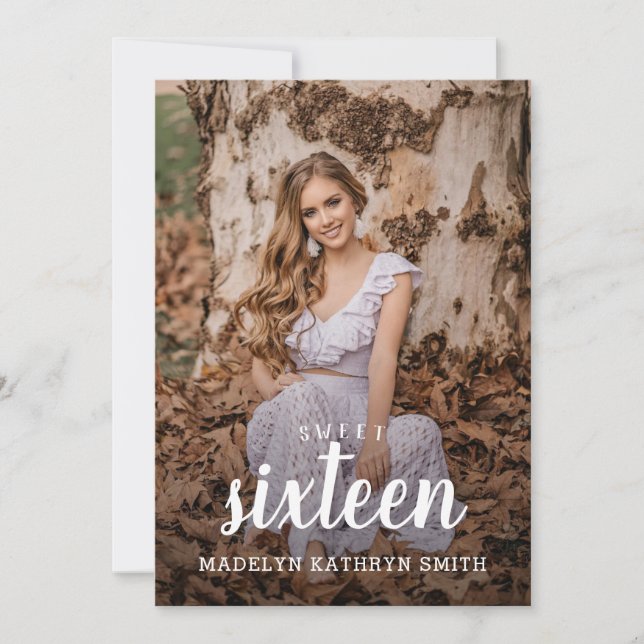 Sweet sixteen photo Invitation (Devant)