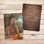 Sweet Sixteen Photo Magazine Birthday Invitation<br><div class="desc">This sweet sixteen photo magazine mock up invitation features a picture of your birthday girl with bronze brown lettering on the front. On the reverse a rich chocolate brown rippled effect, with the party details shown in a lighter brown. Happy sweet 16th birthday to your daughter, granddaughter or niece. To...</div>