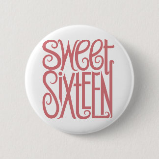 Sweet Sixteen Pink Button