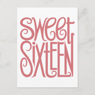 Sweet Sixteen Pink Postcard
