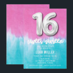 Sweet Sixteen Pink Tie Dye Party Invitation<br><div class="desc">Join the Celebration! Get ready to party in style with our Sweet Sixteen Teen Birthday Tie Dye Party Invitation! Featuring a lively pink and turquoise tie-dye design accented with a shimmering silver "16" balloon, this invitation sets the stage for an unforgettable celebration. Perfect for inviting friends to join in the...</div>
