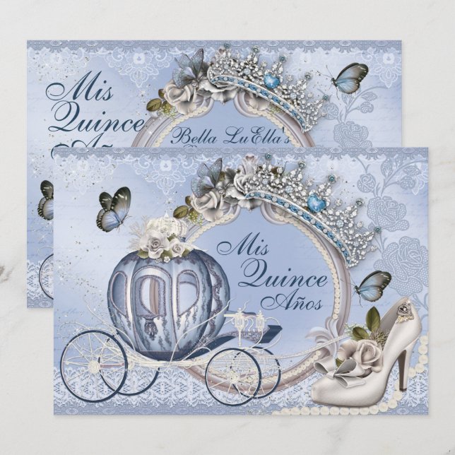 Sweet sixteen Quinceanera Invitations d'anniversai (Devant / Derrière)