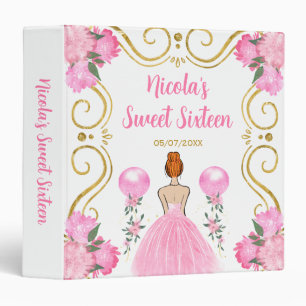 Sweet Sixteen Red Hair Princess in Pink Binder
