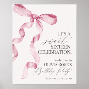 Sweet sixteen rose Bow Anniversaire Affiche de bie