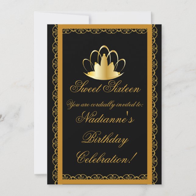 Sweet Sixteen Royal Coronation Ball-Customize Invitation (Front)