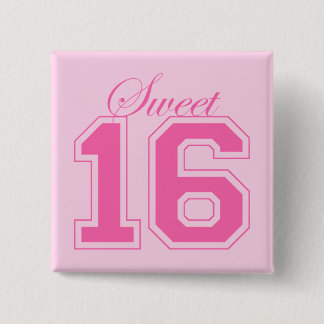 Sweet Sixteen (Script) 2 Inch Square Button