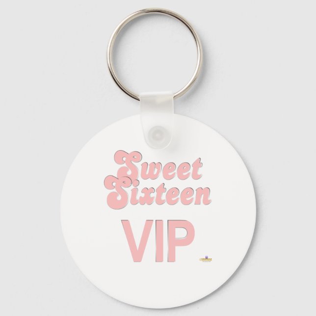 Sweet Sixteen VIP Pink And Silver Keychain (Front)
