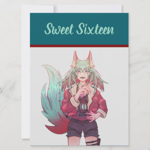 Sweet sixteen VTuber, anime Holiday Card