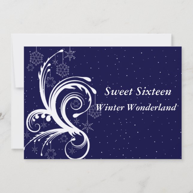 Sweet Sixteen, Winter Wonderland, Invitation (Front)
