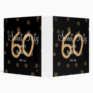 Sweet Sixty add name date birthday yellow polka do Binder