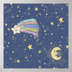 Sweet Sleep Moon & Stars Art Print