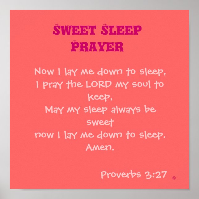 Sweet Sleep Prayer Customize it Poster (Front)