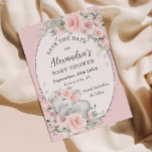 Sweet Sleeping Elephant Pink Floral Baby Shower Save The Date<br><div class="desc">Personalize this sweet elephant baby shower save the date easily and quickly. Simply click the customize it further button to edit the texts,  change fonts and fonts colours. Featuring beautiful watercolor pink flowers and a sweet baby elephant . Matching items available in store. (c) Somerset Fine Paperie</div>