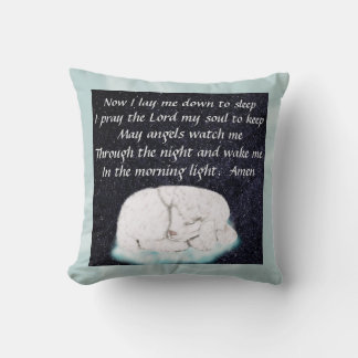 Sweet Sleeping Lamb - Now I lay me Prayer  Throw Pillow