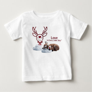 Sweet Sleeping Reindeer "Love in Every Little Step Baby T-Shirt