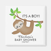 Sweet Sloth Baby Shower Favour Magnet