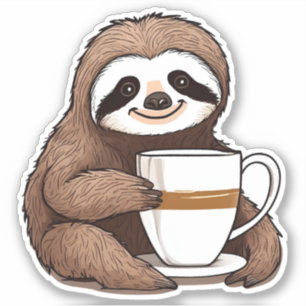 Sweet Sloth Sipping Coffee Waterproof