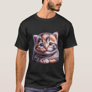 Sweet Smiling Calico Kitten Blue Eyes ✨🐾💙 T-Shirt