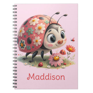 Sweet smiling ladybug notebook