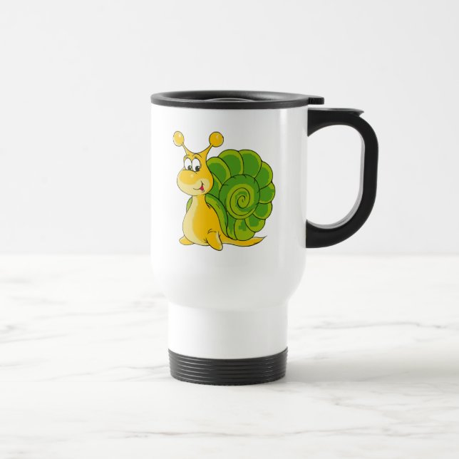 Sweet Smiling Snail Travel Mug (Right)