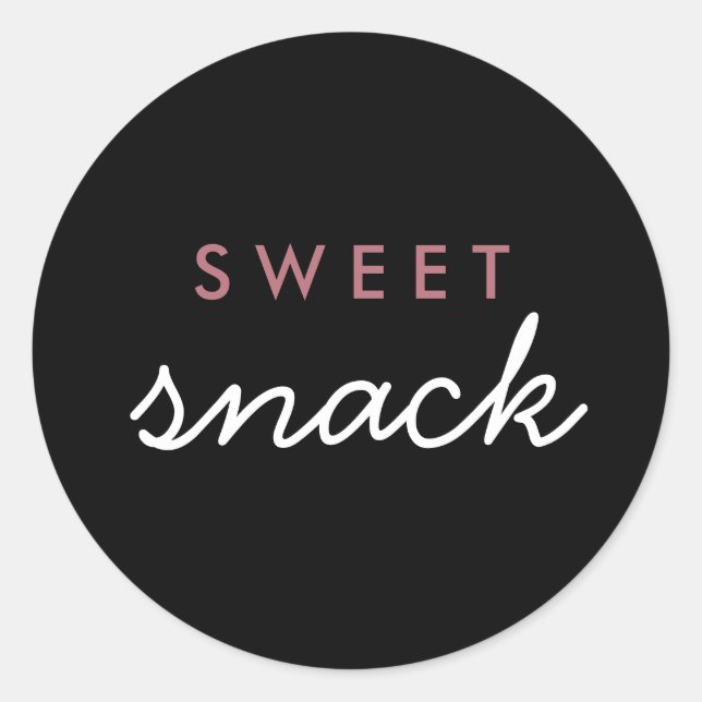 Sweet Snack Sticker Mariage Favoriser Rose Or Noir (Devant)