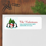 Sweet Snow Penguins Christmas Address Labels<br><div class="desc">Bright and cheerful winter snow penguin greetings for these festive Christmas address labels.</div>