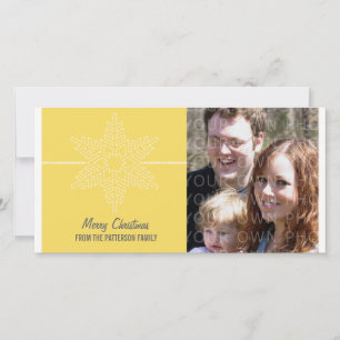 Sweet Snowflake Holiday Photo Card, Yellow Card