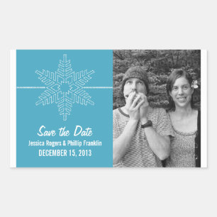 Sweet Snowflake Save the Date Stickers, Blue Sticker