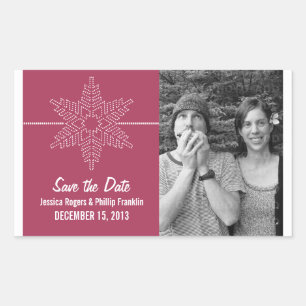 Sweet Snowflake Save the Date Stickers, Fuchsia Sticker